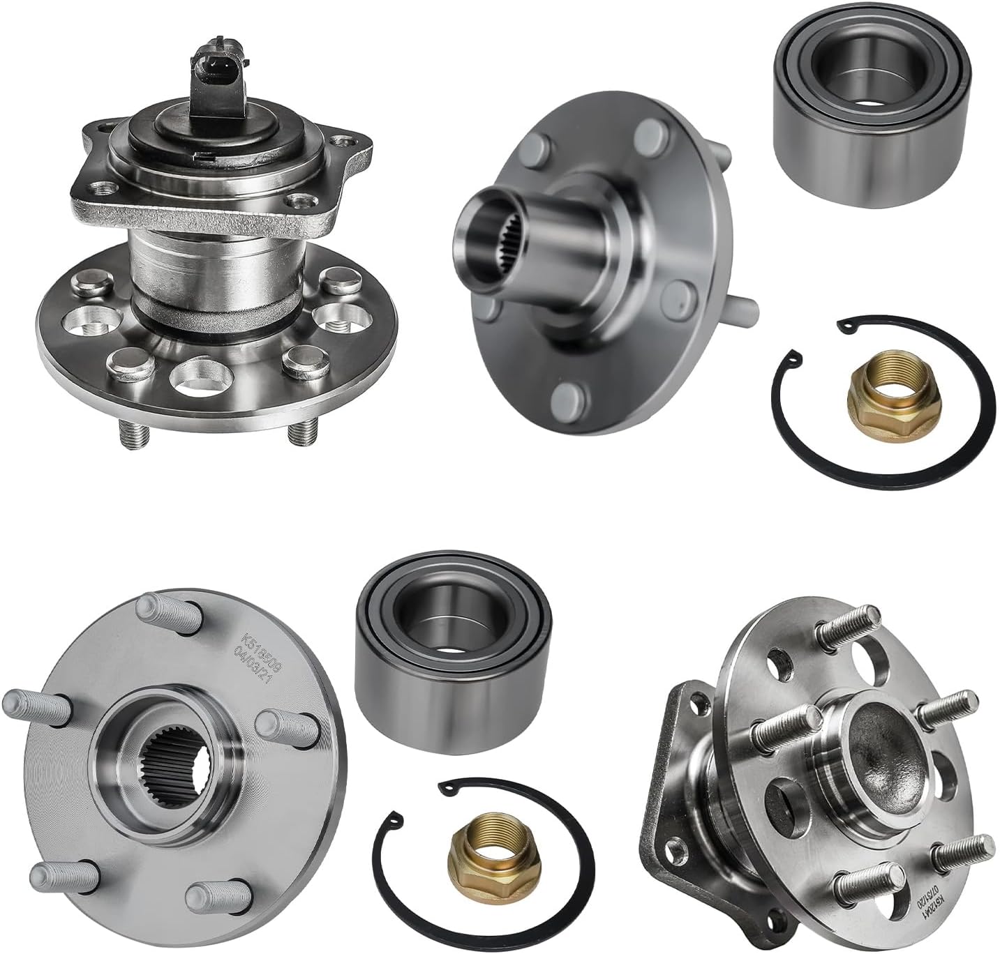 Detroit Axle - 4pc Front and Rear Wheel Bearing and Hub Assembly for Toyota Sienna 1998 1999 2000 2001 2002 2003 5 Lugs