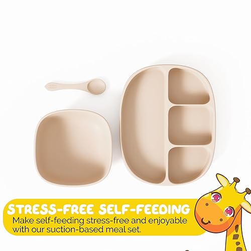 Miniatura 8 de Suministros de alimentación para bebés en silicona suave para destete LED de bebé, juego de 3 piezas en vainilla cálida