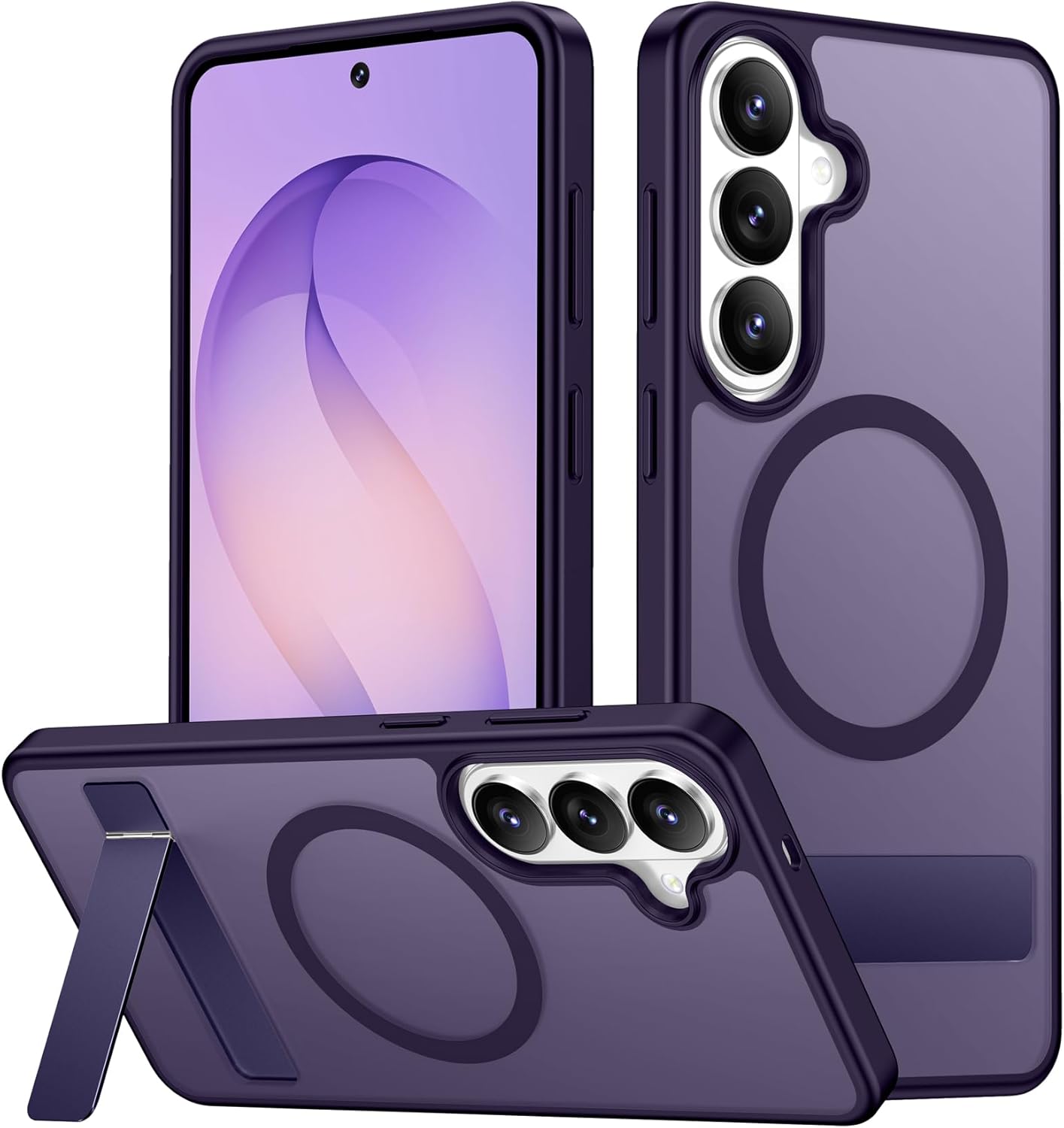 SPIDERCASE Magnetic for Samsung Galaxy S26 Plus Case, with [3 Stand Ways][ Military Grade Drop Protection] with Invisible Stand Shockproof Slim Case for Samsung Galaxy S26 Plus 6.7, Purple