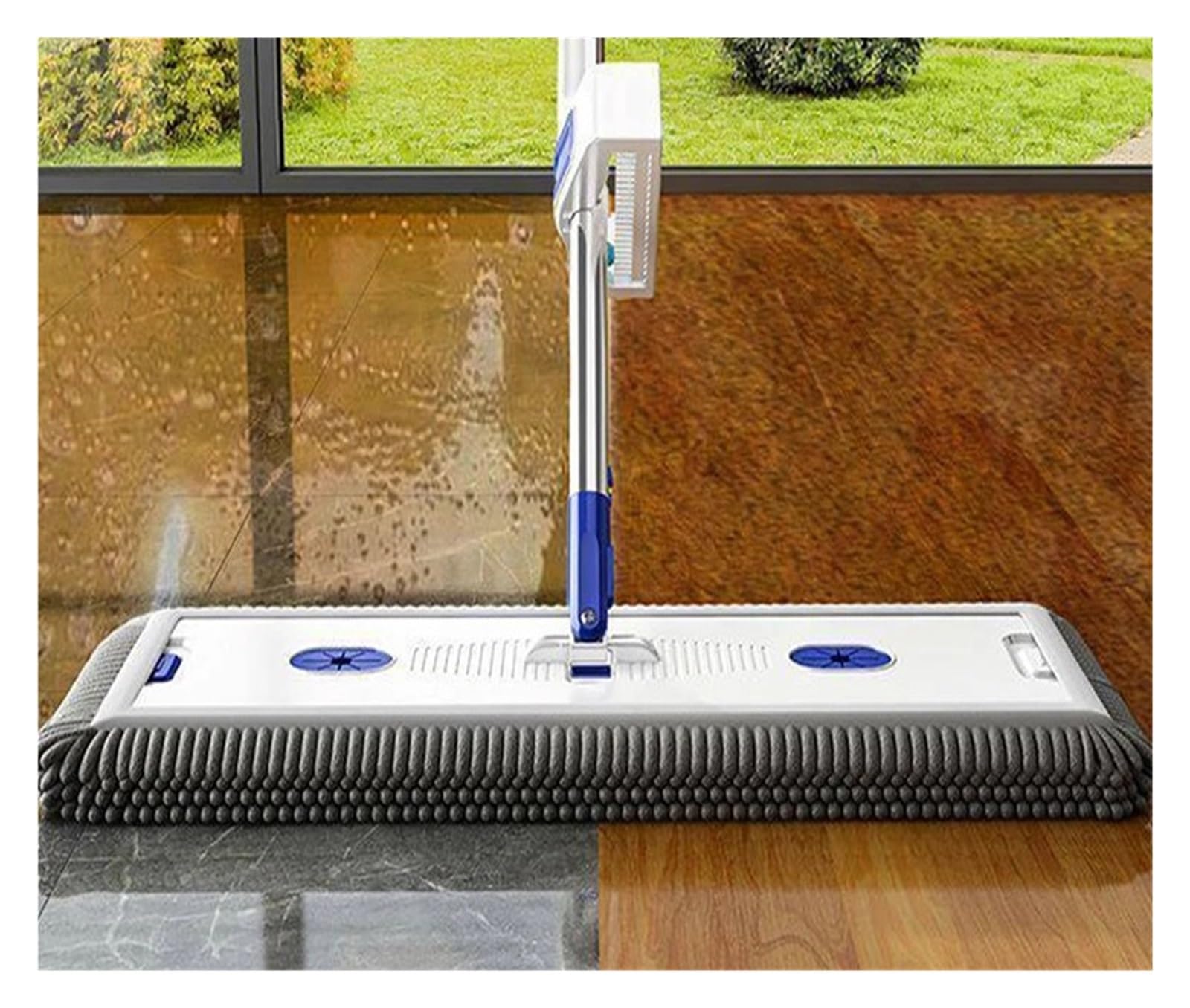 140 cm Langer Stiel-Bodenreinigungsmopp mit Quetscher, Robustes, verdicktes Chenille(T10)