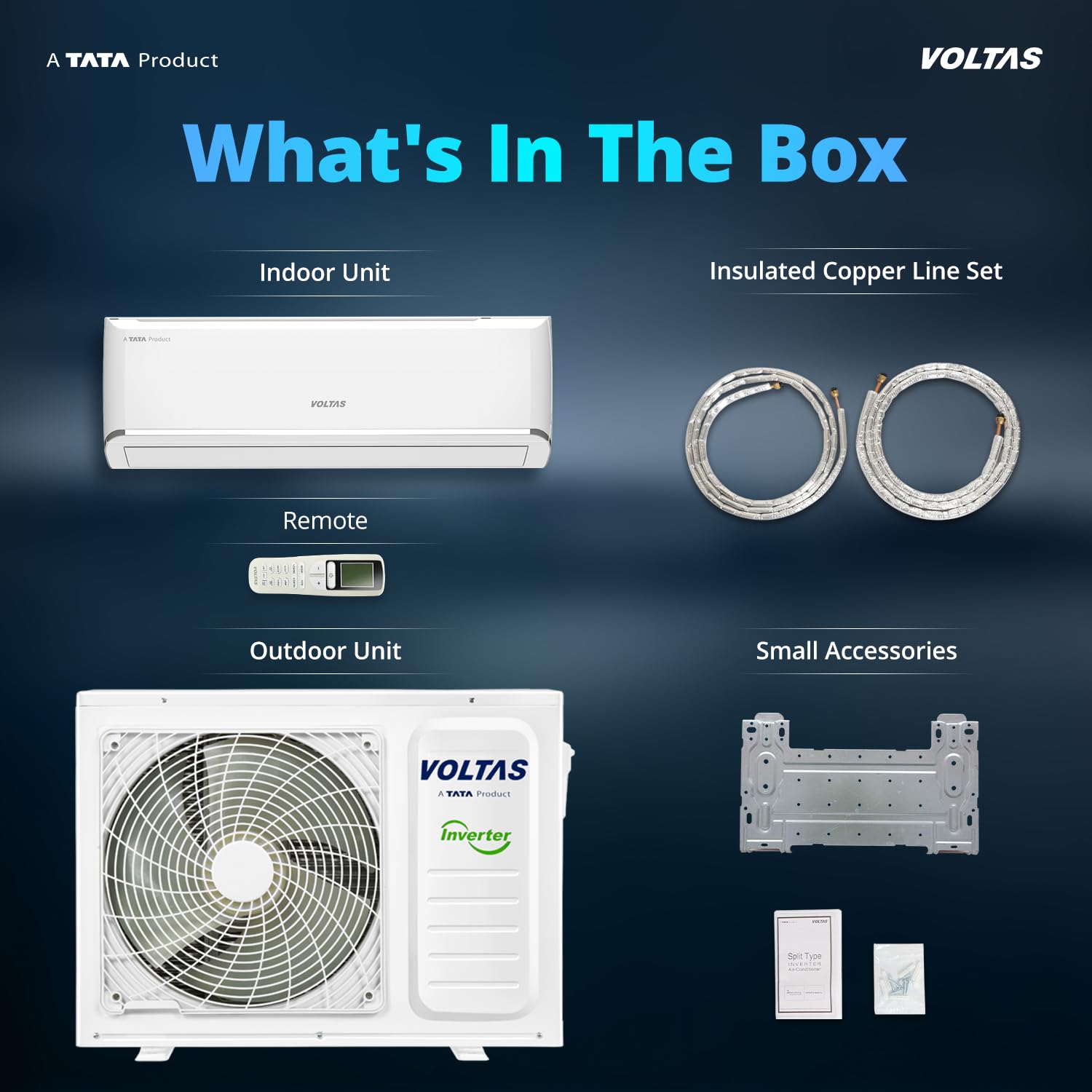Contents of the Voltas AC product box