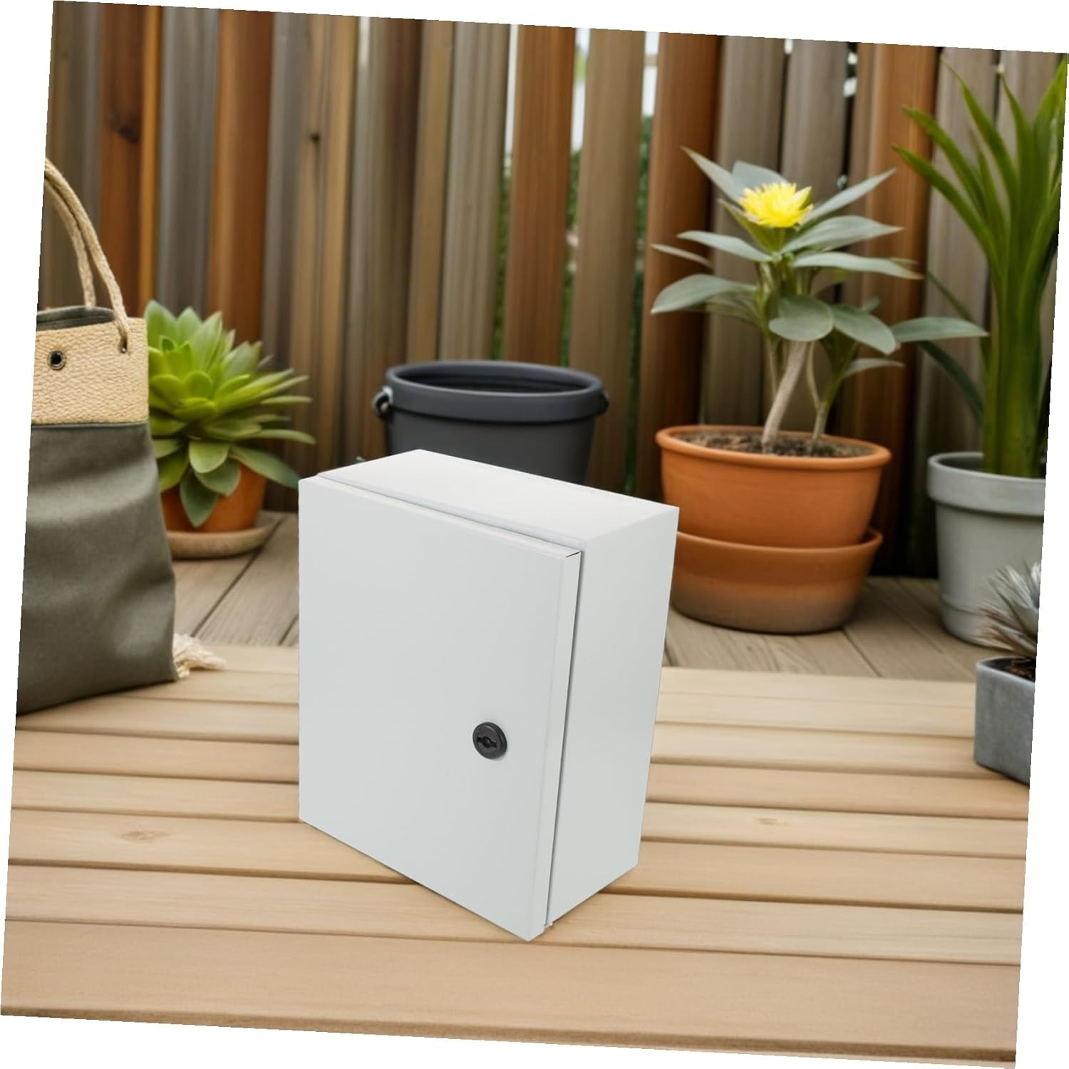 Outdoor Electrical Box with Lock UV Resistant Weatherproof Junction Enclosure for Indoor Outdoor Electronics Quick Installation Wall-Mounted Control Cabinet