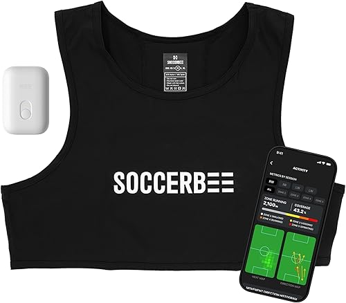 SOCCERBEE-BEE LITE 2 - Rastreador GPS deportivo y chaleco para deportes al aire libre | Prueba de 30 días incluida y suscripción requerida | Equipo