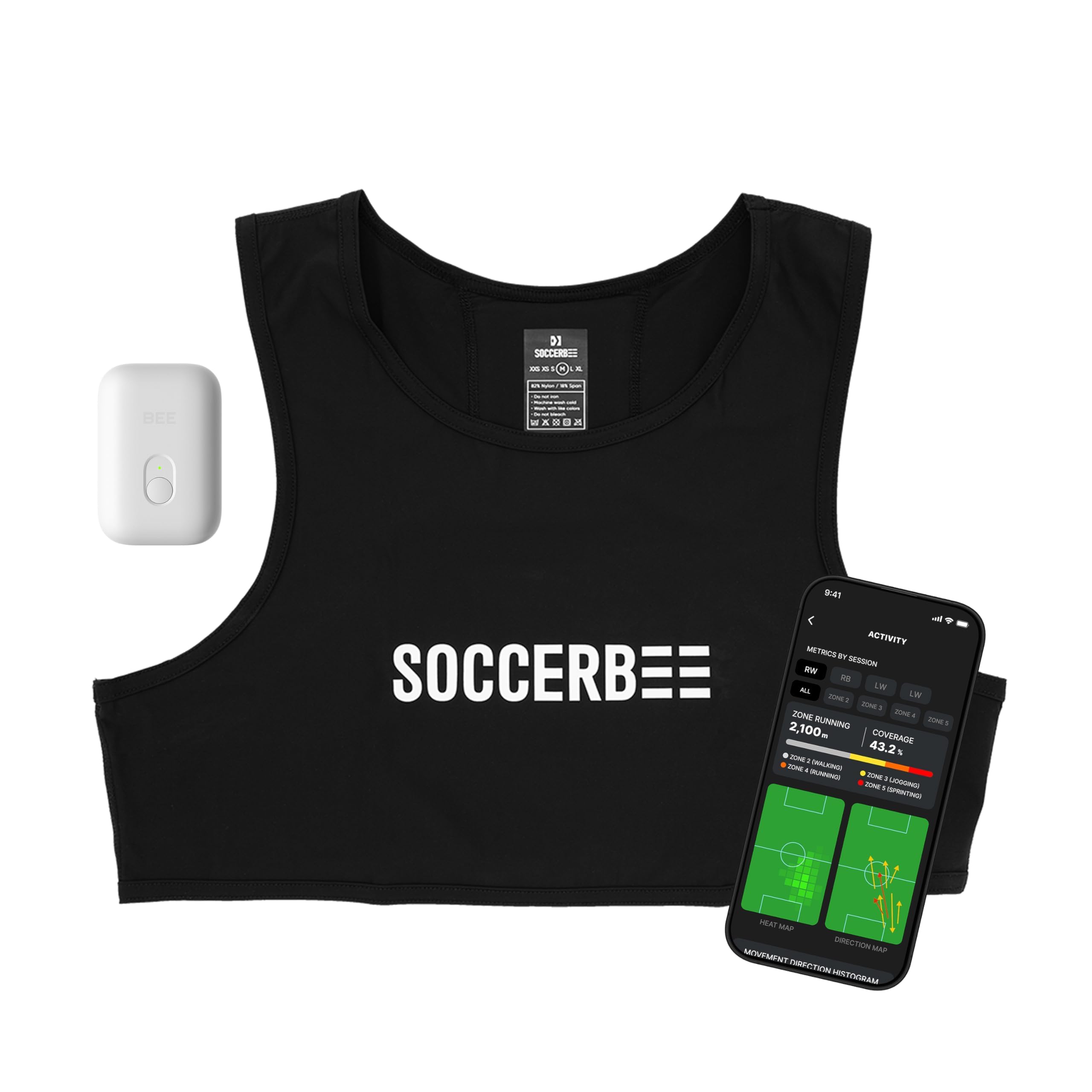 Soccerbee Lite 2 GPS スポーツ選手の活動量を追跡分析(M) Amazon.com: SOCCERBEE-BEE LITE 2 - Sports GPS Tracker & Vest
