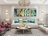 Vista 56 de AmHoo - Juego de 2 fundas de almohada decorativas para casa de campo, a rayas y a cuadros, juego de fundas de almohada de algodón y lino para sofá