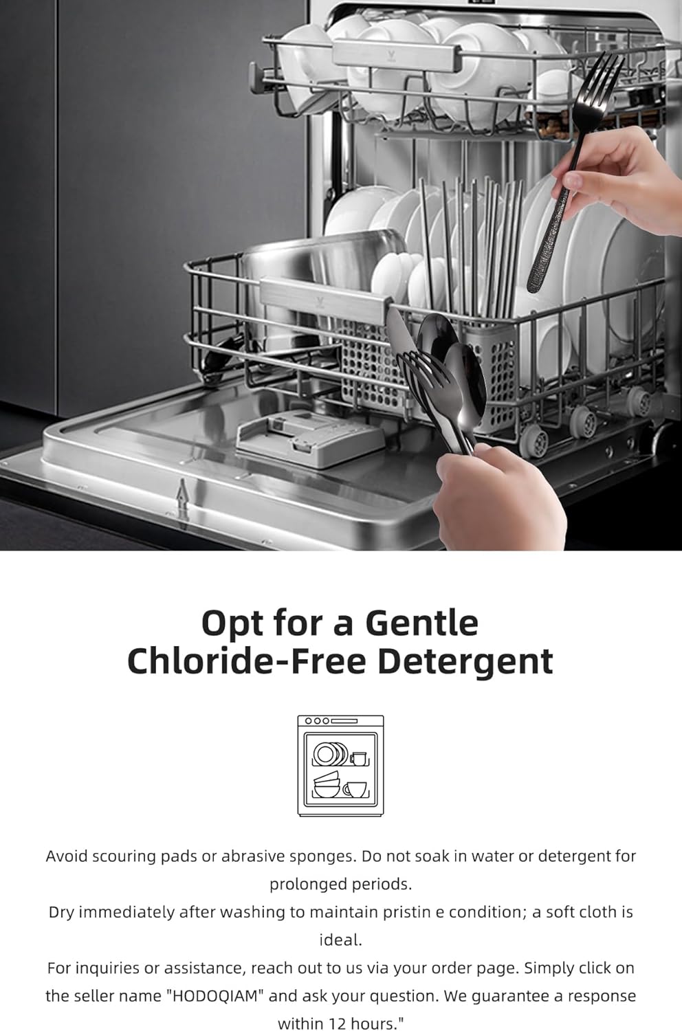 20 Pcs Black Silverware Set, Food-Grade Stainless Steel Flatware Set for 4, Fabric-Textured Cutlery Set, Mirror Polished Tableware Eating Utensils Set for Kitchen, Includes Knife, Fork, Spoon Set