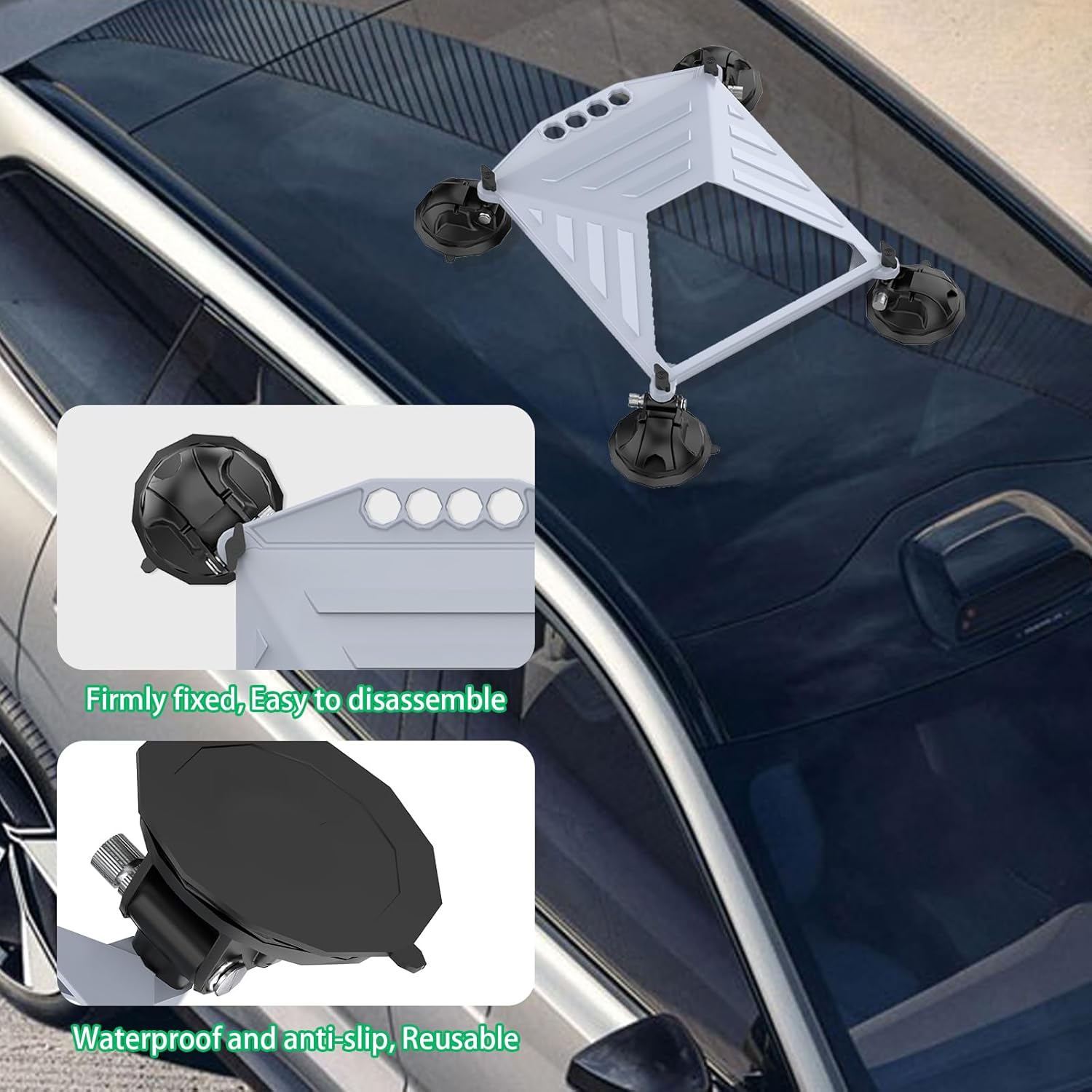 Starlink Mini Suction Cup Mount for Car Sunroofs or Windows – Secure Satellite Mounting Kit with Strong Grip for RVs, Boats and Road Trips – Stable Signal Guaranteed (Grey)