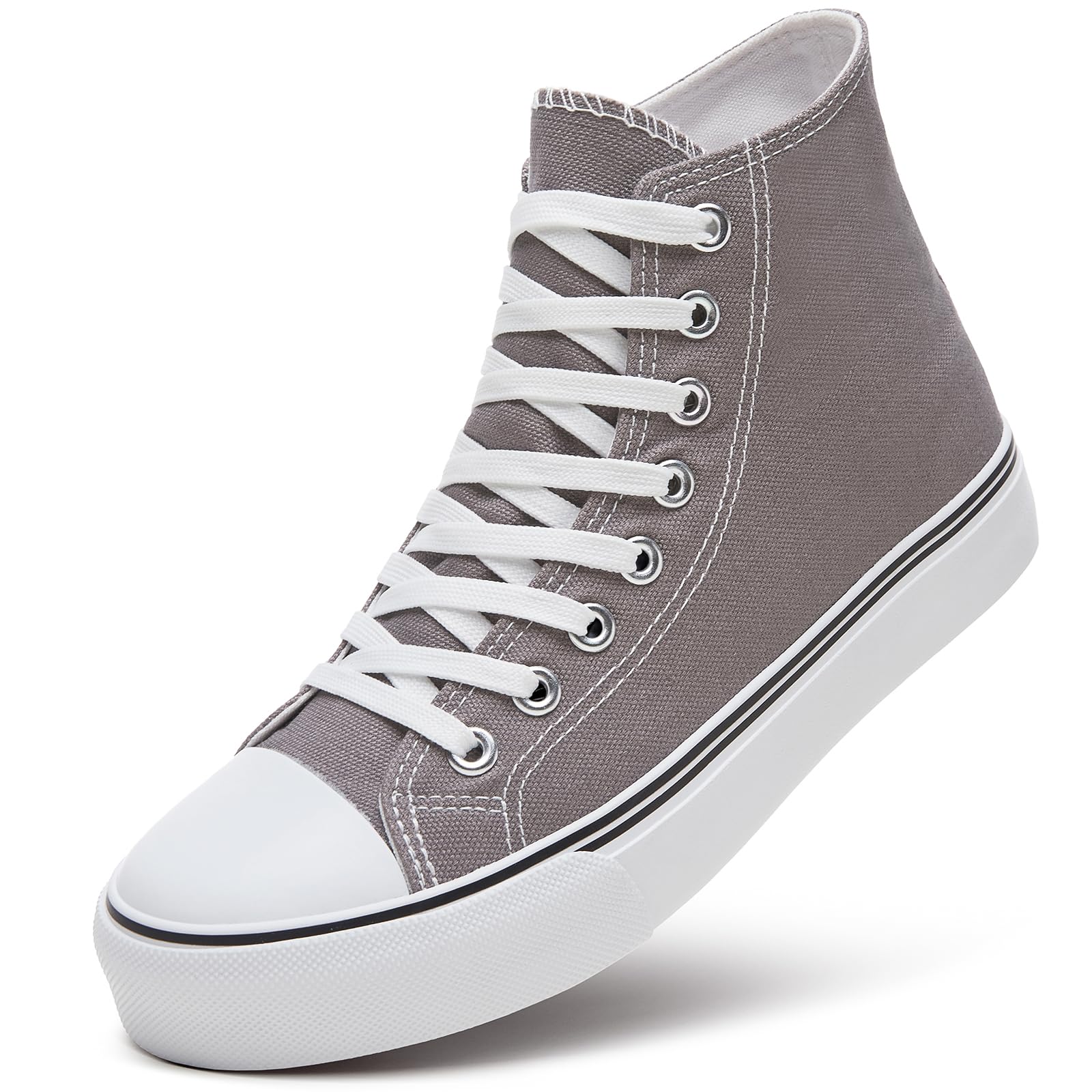 ZGR Womens High Top Canvas Sneakers,Lace-up Canvas Shoes,Casual Tennis Walking Shoes