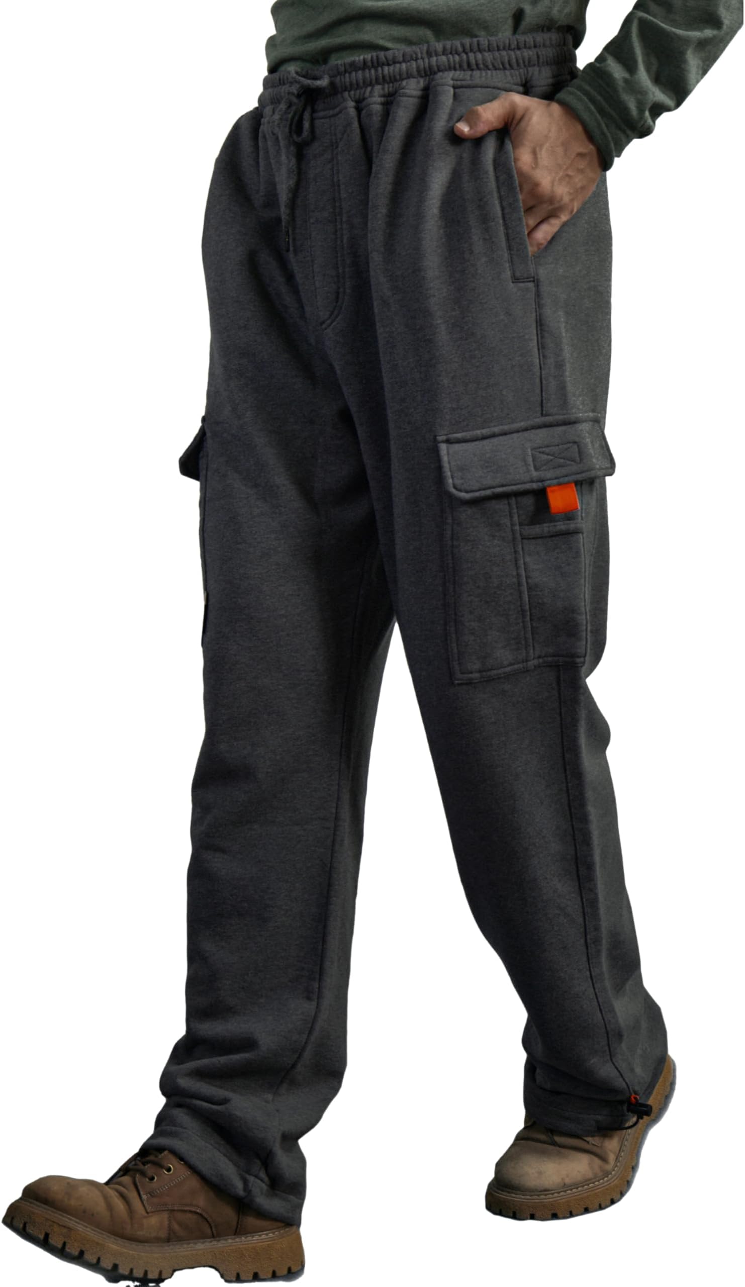 BOCOMAL FR Cargo Sweatpants Flame Resistant Midweight 10.5oz Knit Multi-Pockets FR Pants(Non Fleece)