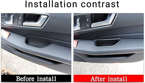 Miniatura 3 de YIWANG Caja de almacenamiento negra para manija de puerta de coche, caja de almacenamiento con reposabrazos para Mercedes Benz Clase E W212 E200