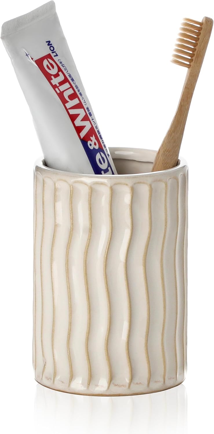 Ceramic Toothbrush Holder for Bathroom, Tooth Brushing Holders