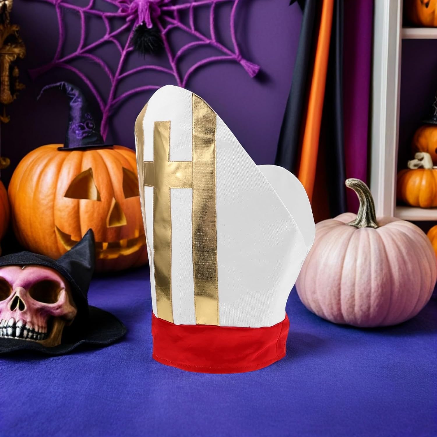 FRCOLOR Pope Costume Hat Authentic Liturgical Miter Headpiece Religious Clergy Hat