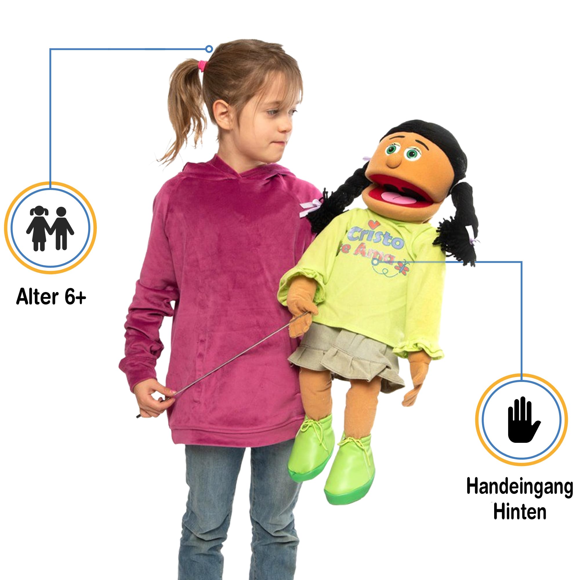 Cristo Te Ama | 25" Full Body Girl Puppet by Silly Puppets