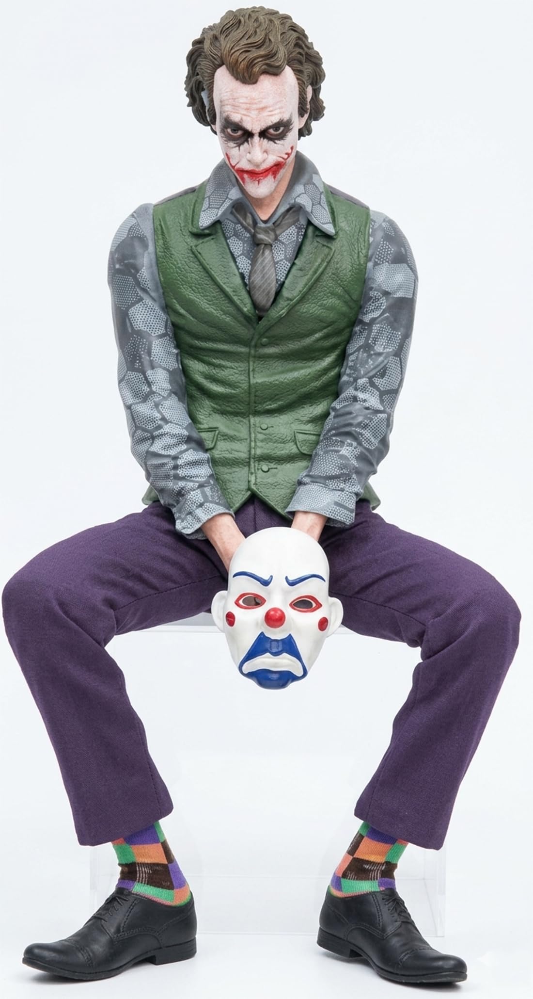 Joker Dashboard Figurine for Car 11 cm with Mask | Joker Action Figure Doll Model | Anti-Slip Base Car Interior Decoration Showpiece | Collectible Joker Statue Gift for Fans-image-2