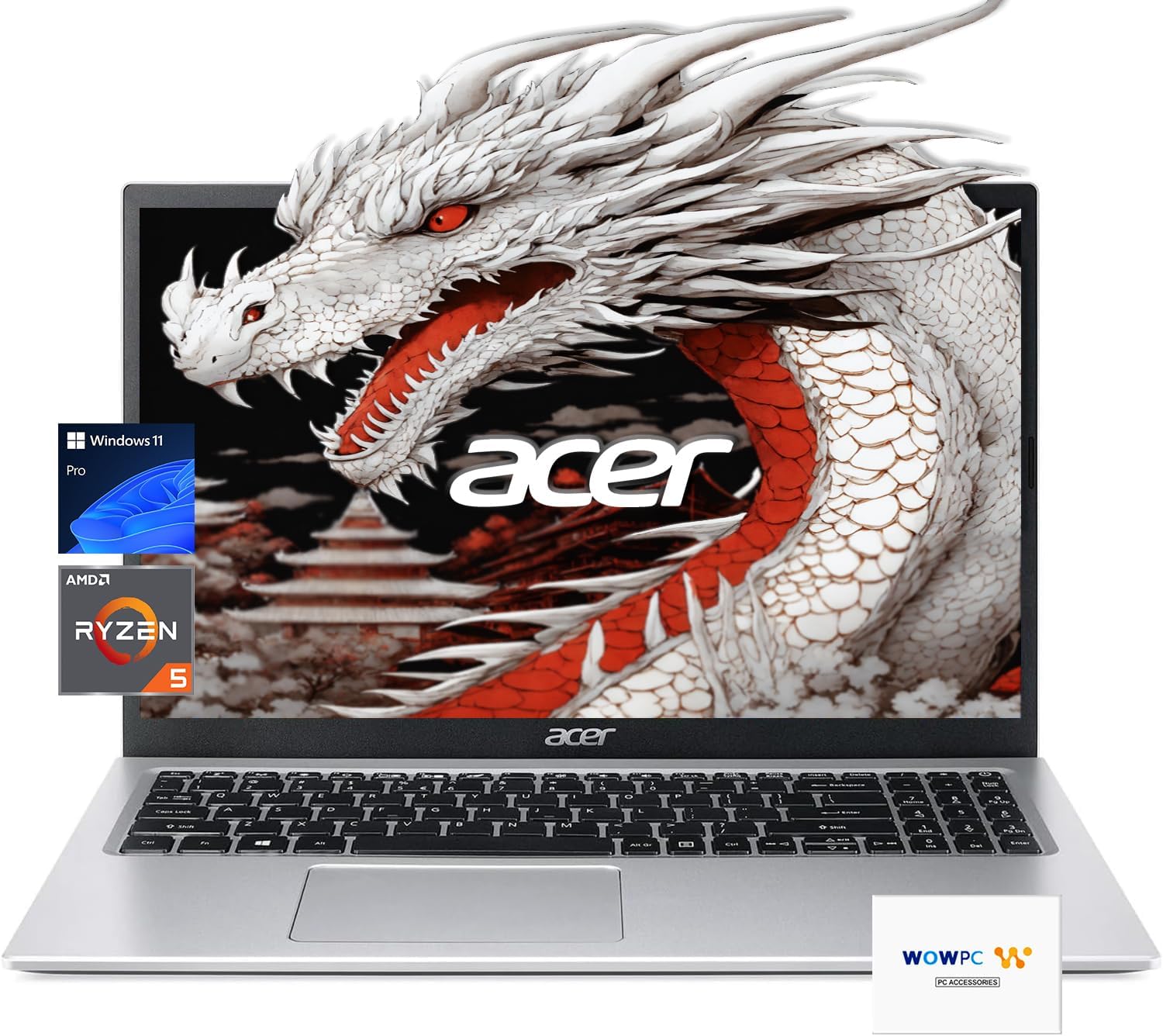 acer New Aspire 3 Essential 15.6" Laptop, AMD Ryzen 5 7520U Processor (Beat i7-1160G7), AMD Radeon Graphics, 8GB DDR5 RAM, 1TB SSD, FHD 1080p Display, Windows 11 Pro, WOWPC USB Recovery USB