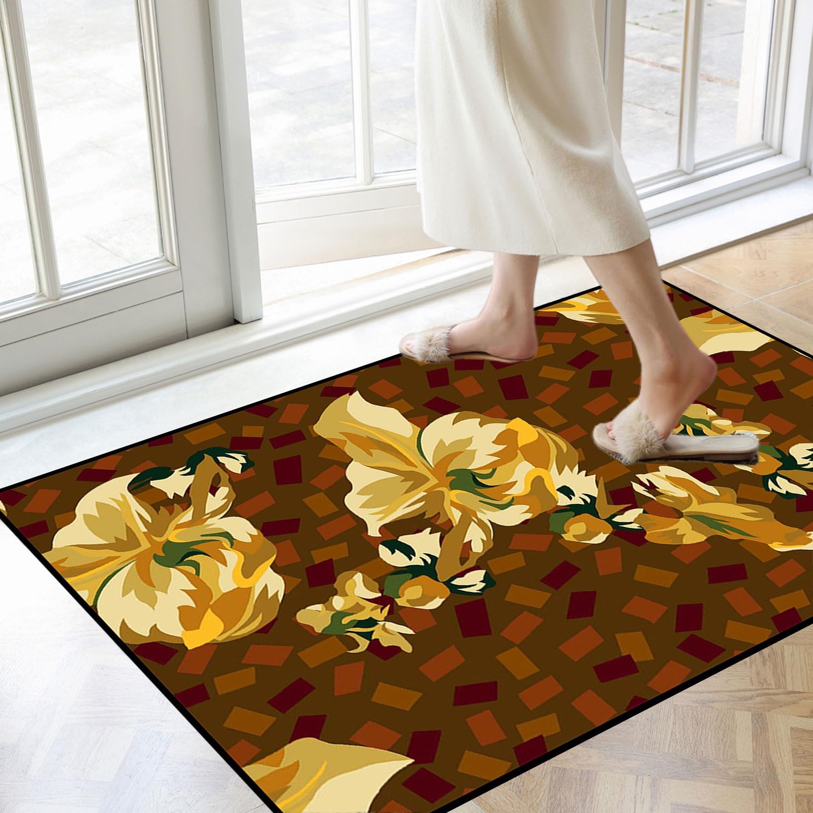 Dywanik Dywanowy Antypoślizgowy 55 x 240 cm Gumowy Spód Dywaniki Do Przedpokoju, Zmywalny Dywan Do Przedpokoju Kuchnia Przedpokój Pralnia, Zmywalny, A
