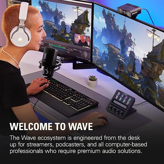 Elgato USB Audio Mix Bundle - Audio Mixer, Studio Controller, USB Condenser Microphone for Podcasting, Streaming, Gaming, Content Creators, Customizable Touch Strip, dials and LCD Keys, PC/Mac