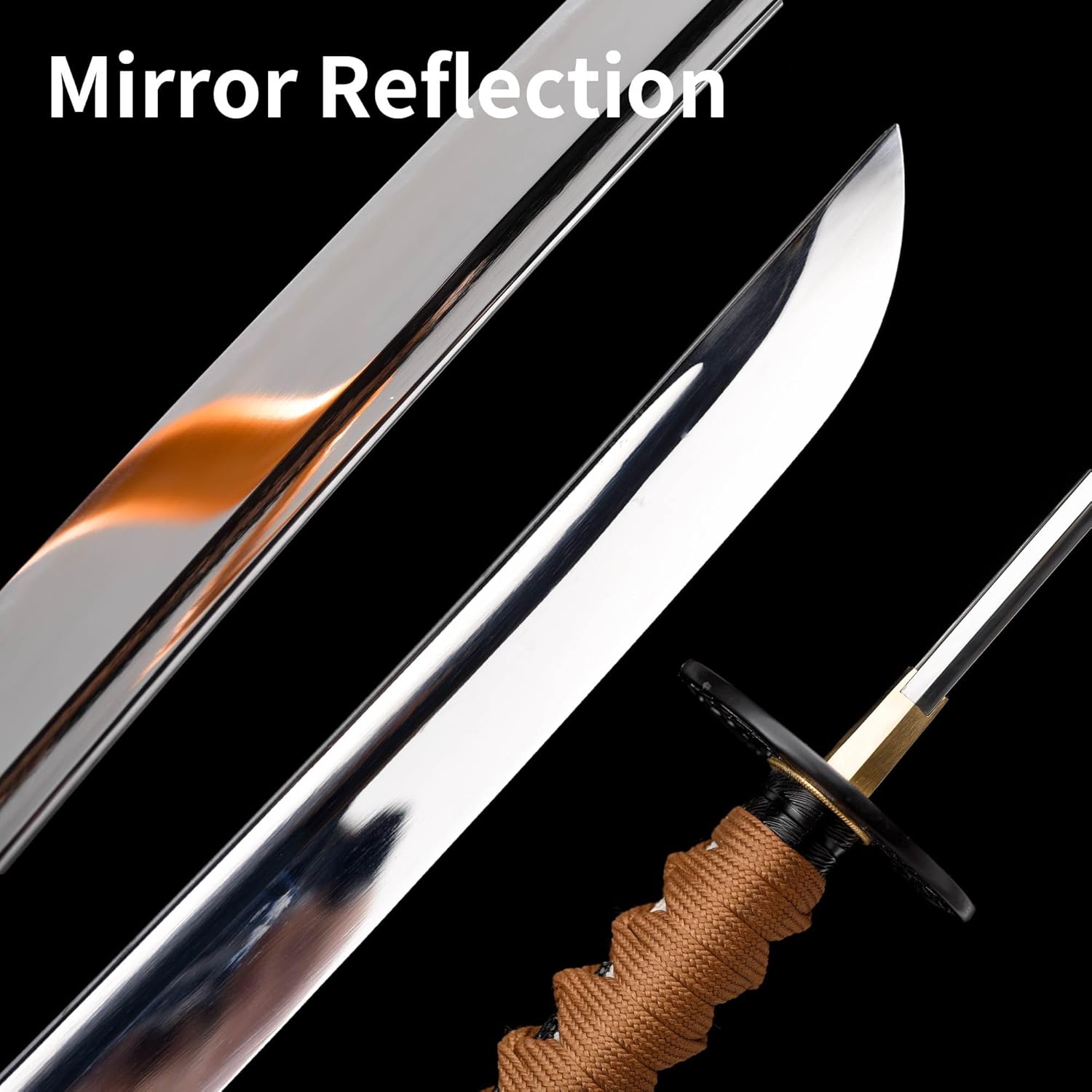 Katana Sword - 41" Full Tang Real Samurai Sword, Handmade Clay Tempered Spring Steel, Razor Sharp Japanese Samurai Swords Impressive Gift for Adults/Men