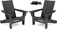 Vista 1 de SERWALL Juego de 2 sillas Adirondack plegables modernas, sillas Adirondack plegables de gran tamaño con respaldo curvo, silla Adirondack