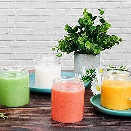 Eternal Moment 36 Pack 8 OZ Plastic Jars Round Clear Cosmetic Container Jars with White Lids, Perfect for Lotion, SlimeCream, Ointments, Makeup, Eye Shadow, Samples, Pot, Travel Storage