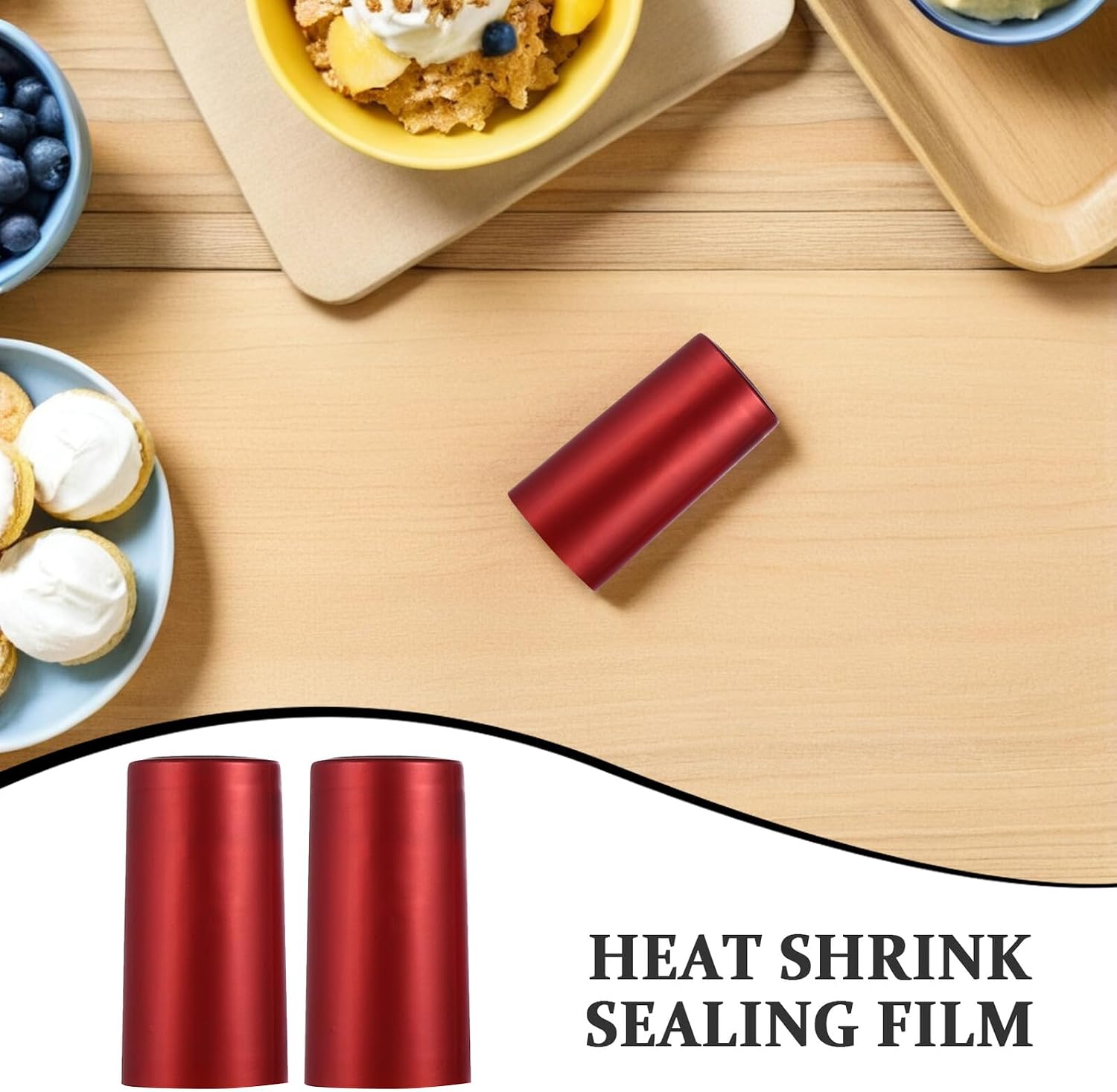 NUOBESTY 150pcs Heat Shrink Capsules Wine Shrink Caps Bottle Seals Sleeves Shrink Top Cover Bottle Film Stopper for Wine Cellars Home (Red Wine)