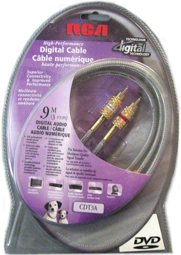 RCA High Performance Digital Coaxial Audio Cable (3ft) Amazon.ca