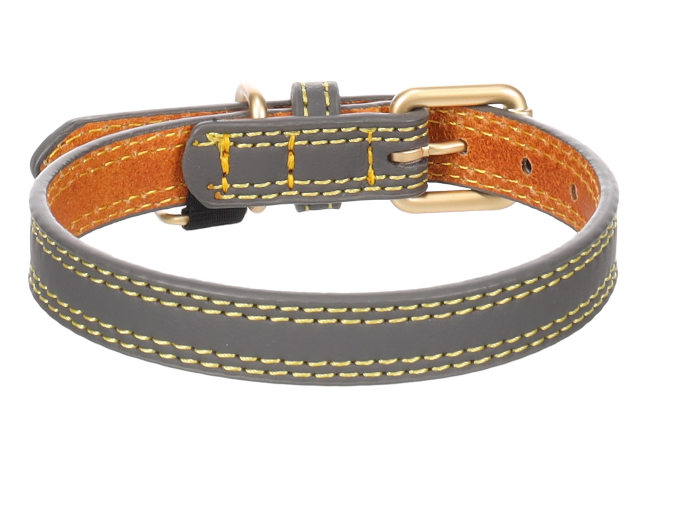 Collier pour chien Virginia en cuir gris : fini les irritations de cou