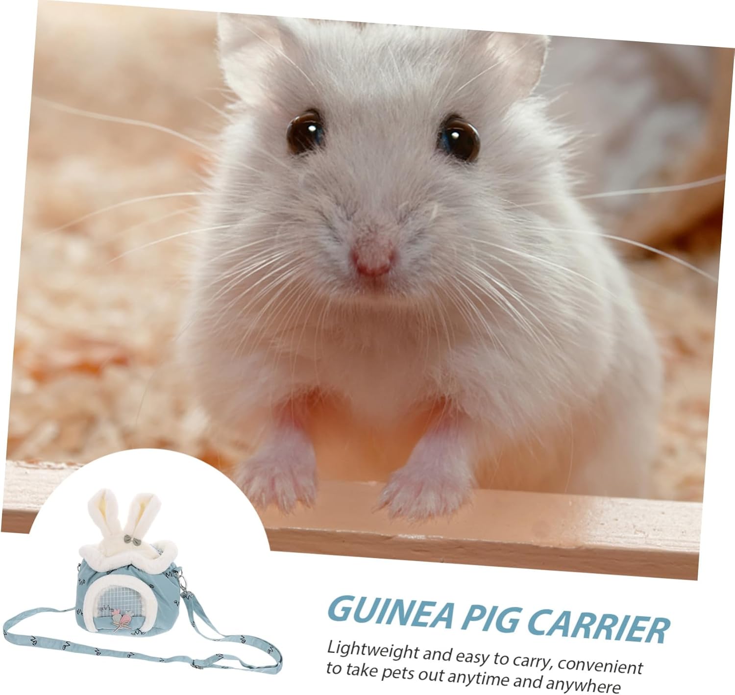 COLLBATH Portable Breathable Hamster Carrier Bag Soft Warm Travel Pouch for Sugar Glider Bunny Rat Small Pets Safe and Comfortable Animal Travel Carrier