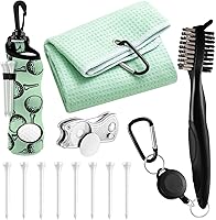 Vista 15 de Liliful Kit de Accesorios de Golf de 12 Piezas, Incluye Bolsa para Pelotas de Golf con Gancho, Toalla, Tees, Marcador de Pelota Magnético