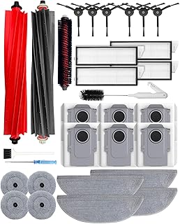 30 Pack Accessories Kit for Roborock S8 MaxV Ultra/S8 Max Ultra Robot Vacuum Cleaner, 2 Main Brushes, 4+4 Mop Cloths, 4 HE Price In India