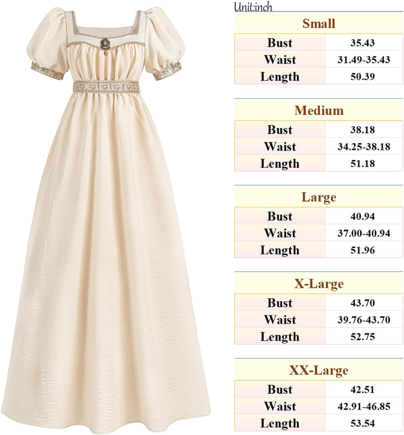 LTAKK Regency Dress Women Satin Regency Costume Empire Waist Tea Party Victorian Gown with Shawl