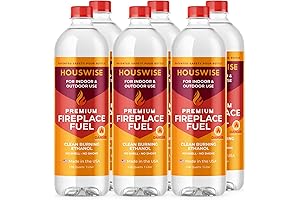 Bio Ethanol Fireplace Fuel (6 Bottles) - Approved Eco-Friendly Bioethanol Fuel for...