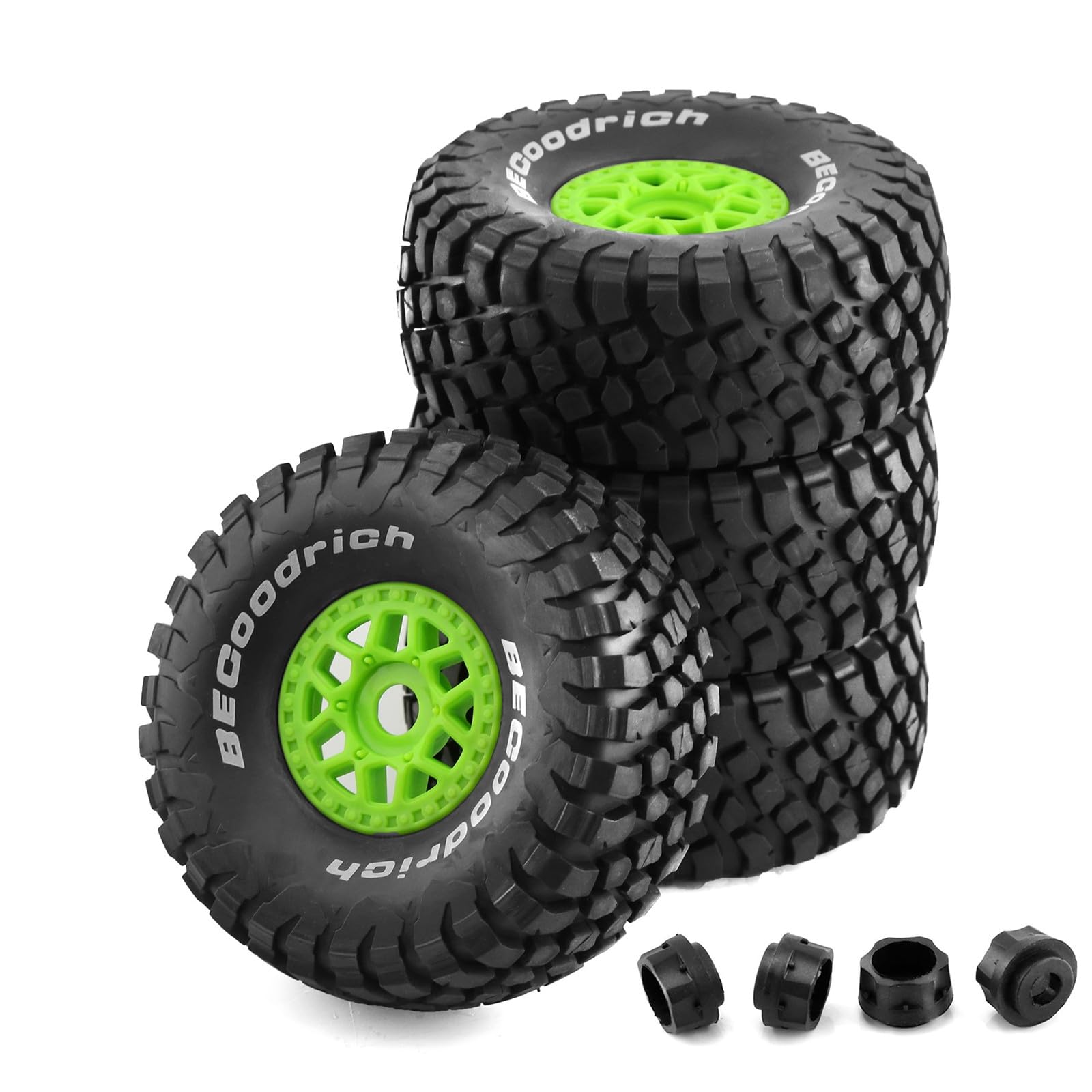 Chanmoo 1/8 RC Short Course Truck Tires and Wheels 17mm Hex OD 140mm 1/7 All Terrain Off Road Tyres for 1:7 1:8 RC Buggy Truck Car HSP TRAXXAS UDR DF7