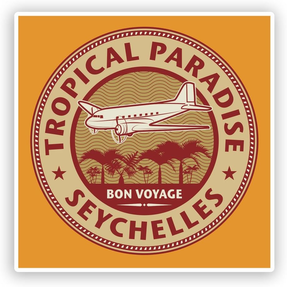 2 x 10cm/100mm Trpoical Paradise Seychelles Vinyl Stickers Travel Luggage #7456