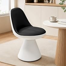Swivel Vanity Stool, Upholstered Accent Chair No Wheels for Women