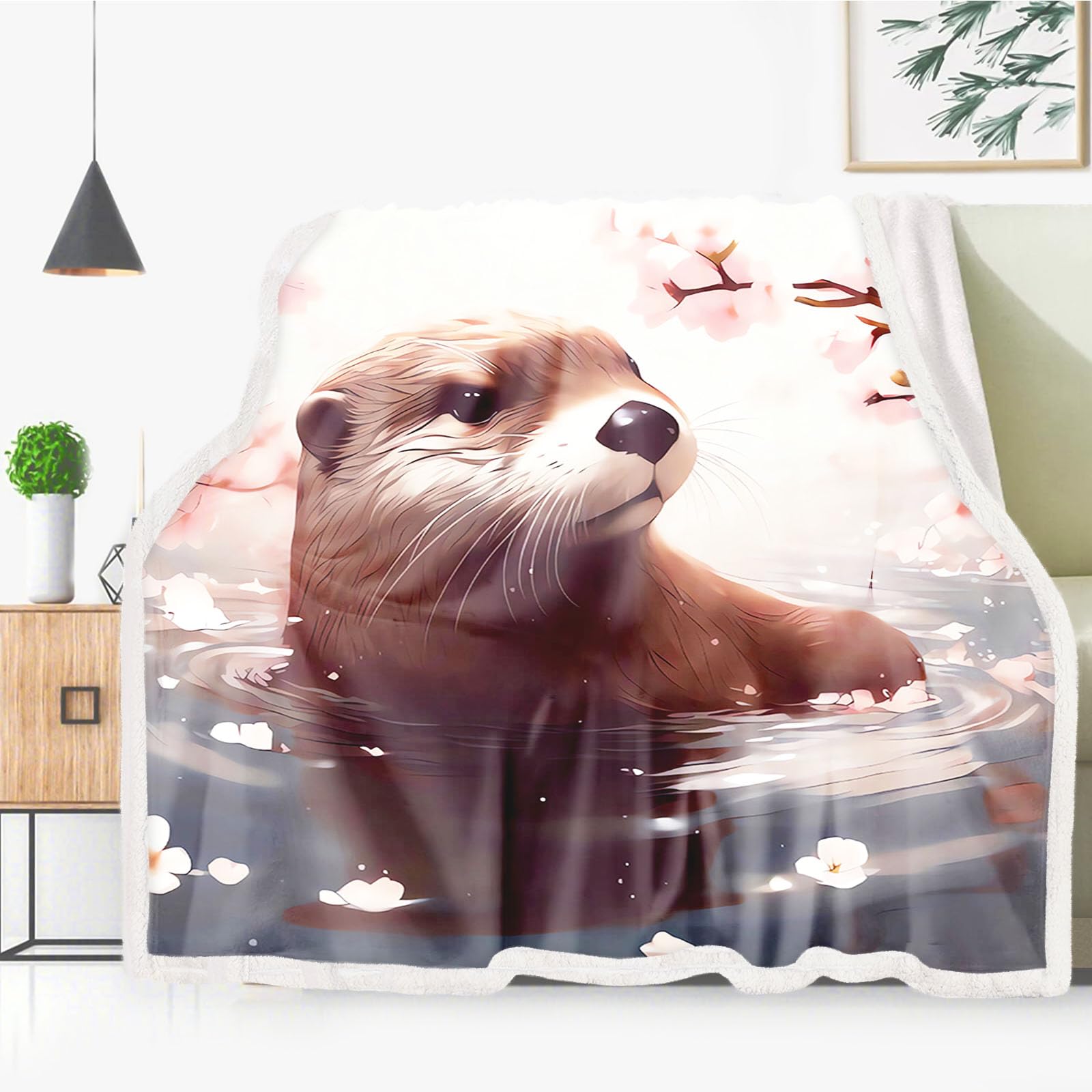 Couverture douillette loutre pour cocooning hivernal au salon et nuits douces des enfants