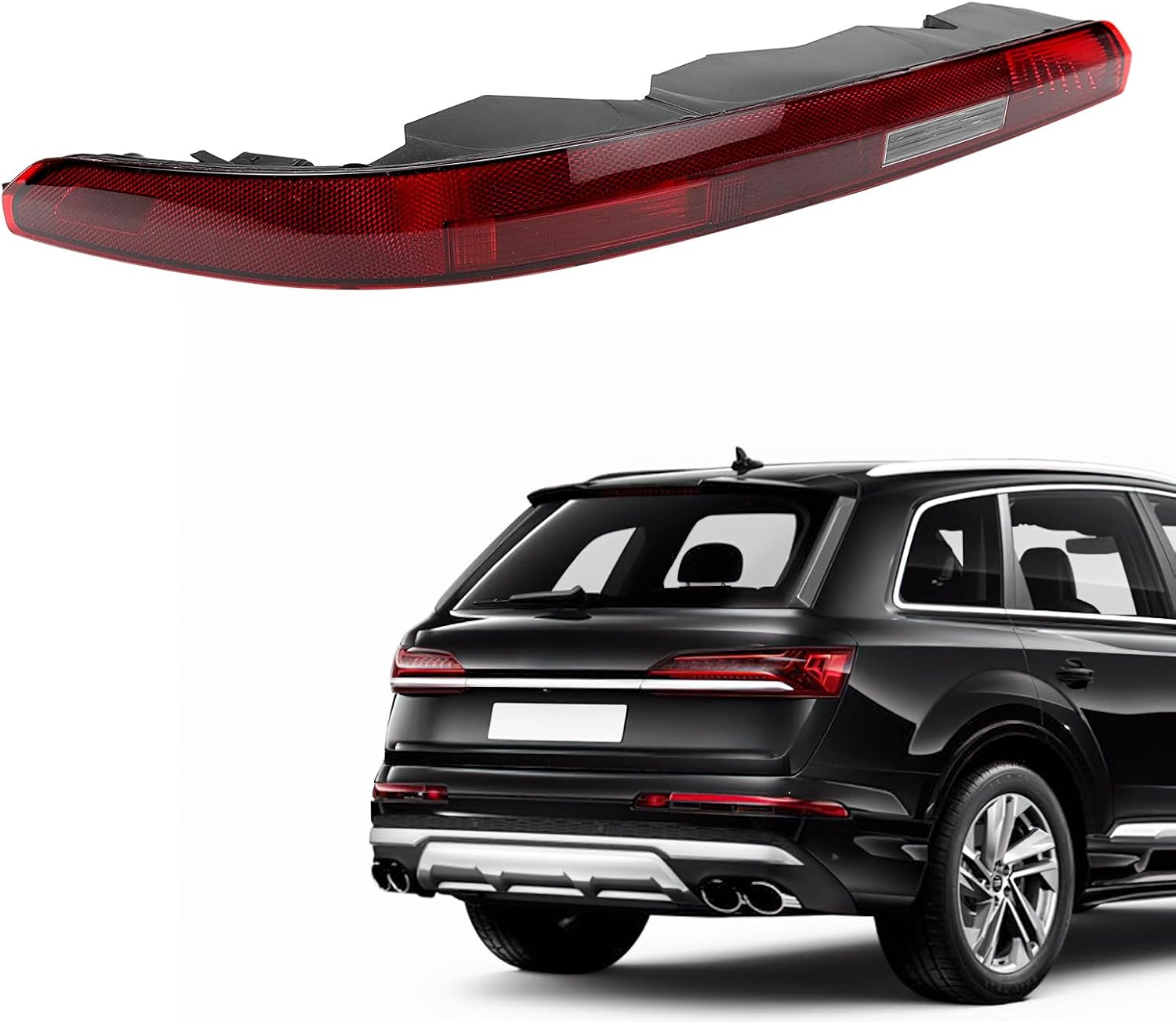 Left Driver Side Rear Bumper Reflector Tail Light Fog Lamp Compatible with 2016-2022 Audi Q7 Replace 4M0945095