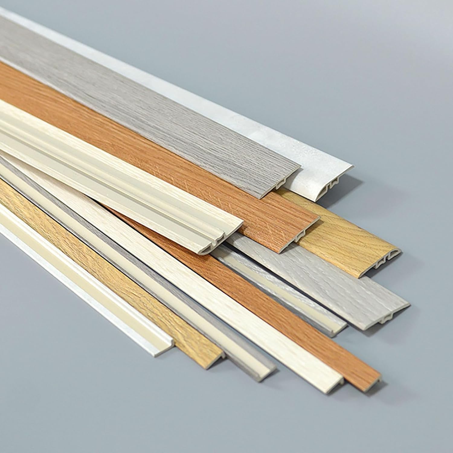 Floor Threshold Transition Strip, PVC Floor Edging, Anti-Stain & Wear-Resistant for Laminate, Wood, Carpet to Tile Doorways & Uneven Floors, Easy Installation