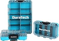 DuraTech 3-Pack Small Parts Organizer: 14 Compartments, Removable Dividers, Stackable Tool Box with Clear Lid for Screws, Bolts & Hardware