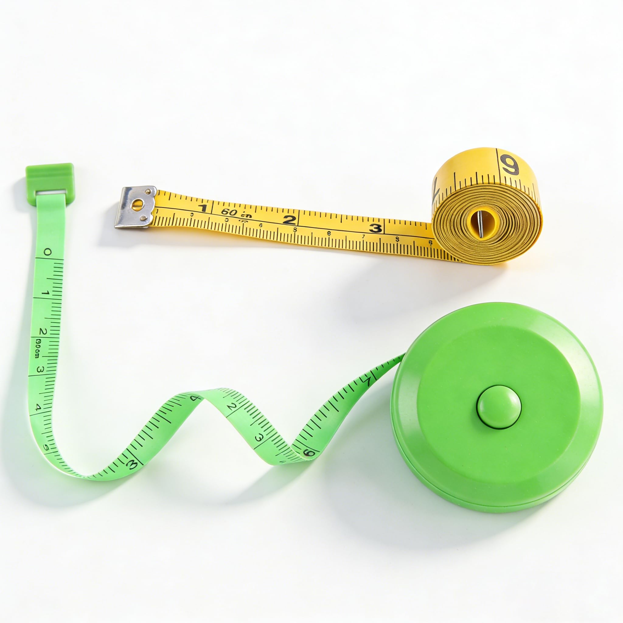 WINTAPE 2PCS Measuring Tape for Body,Soft Tape Measure for Body Sewing Fabric Tailor Cloth Craft Measurement Tape，60 Inch/1.5M Retractable Dual Sided Measure Tape Set (Green)