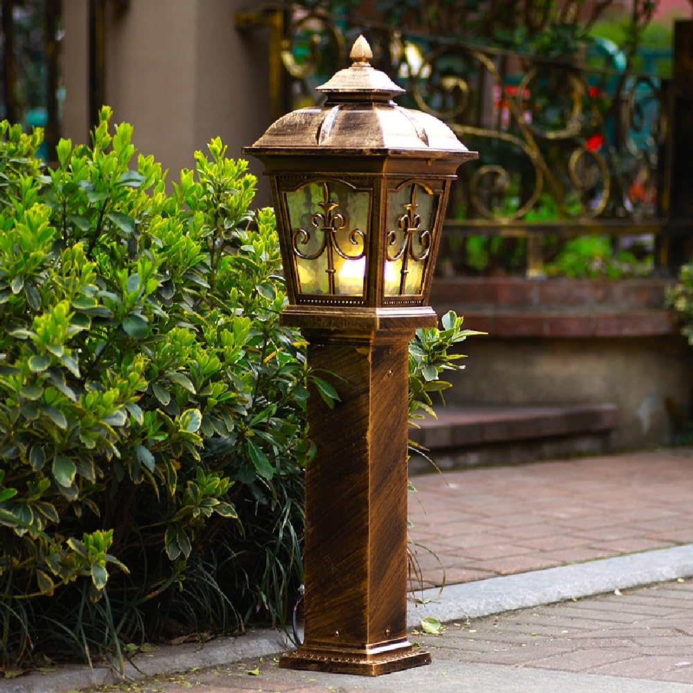 Mosiężna lampa słupkowa Nostalgia