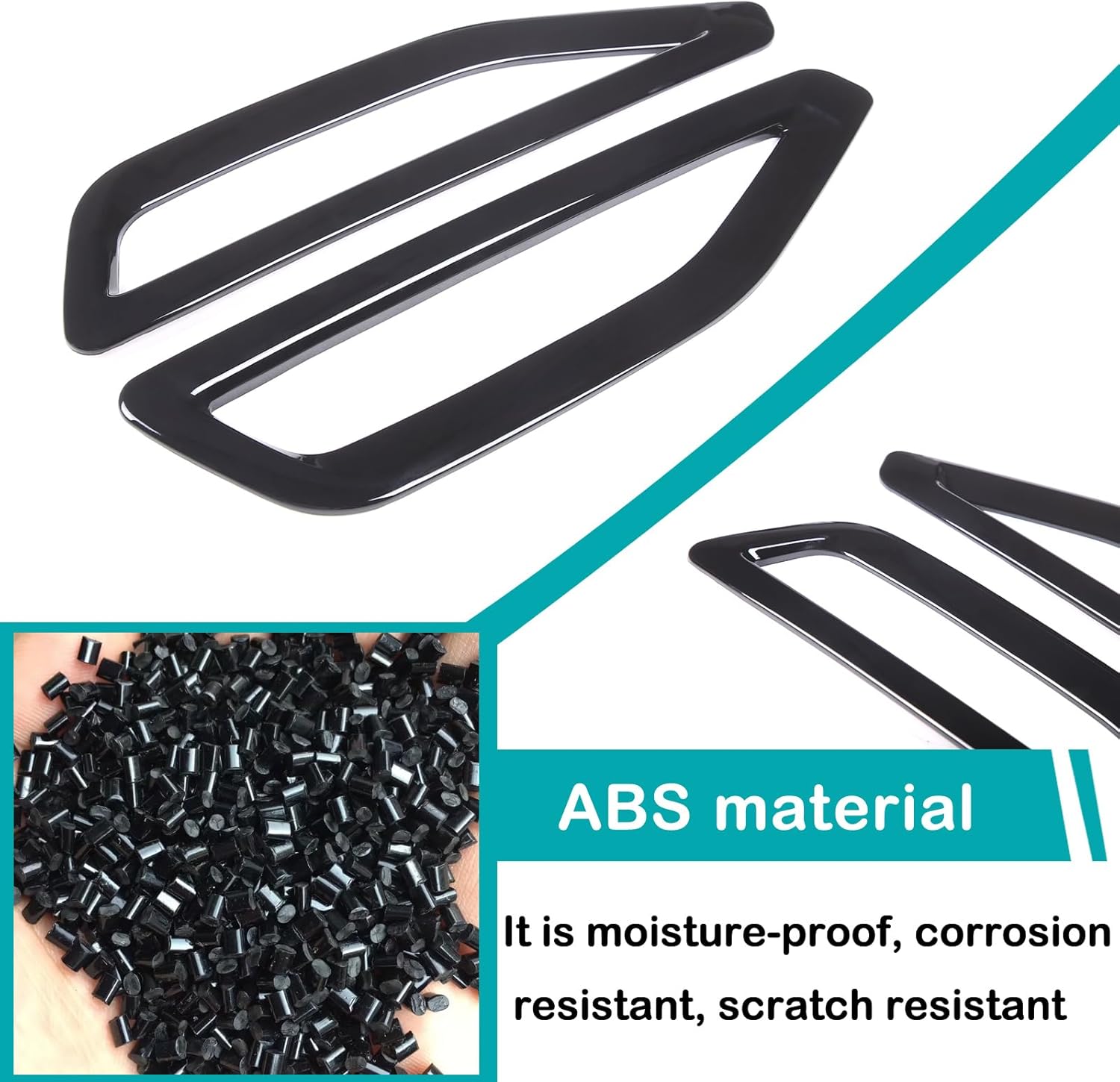 Front Side Fender Vent Decoration Trim Compatible with BMW X5 G05 2019-2022 Spoiler Body Decoration Cover, Air Flow Intake Hole Grille Exterior Accessories (Piano Black)