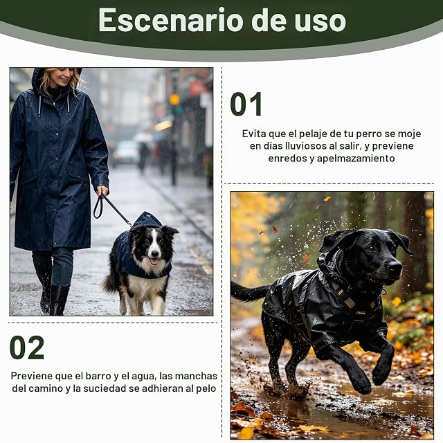 Foto 5 de 7 de Abrigo de lluvia impermeable para perro grande talla 4XL