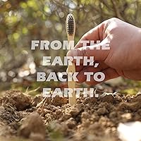 Vista 4 de Biodegradable Eco-Friendly Natural Bamboo Charcoal Toothbrushes, FSC Certified and PETA Approved - 12 Count