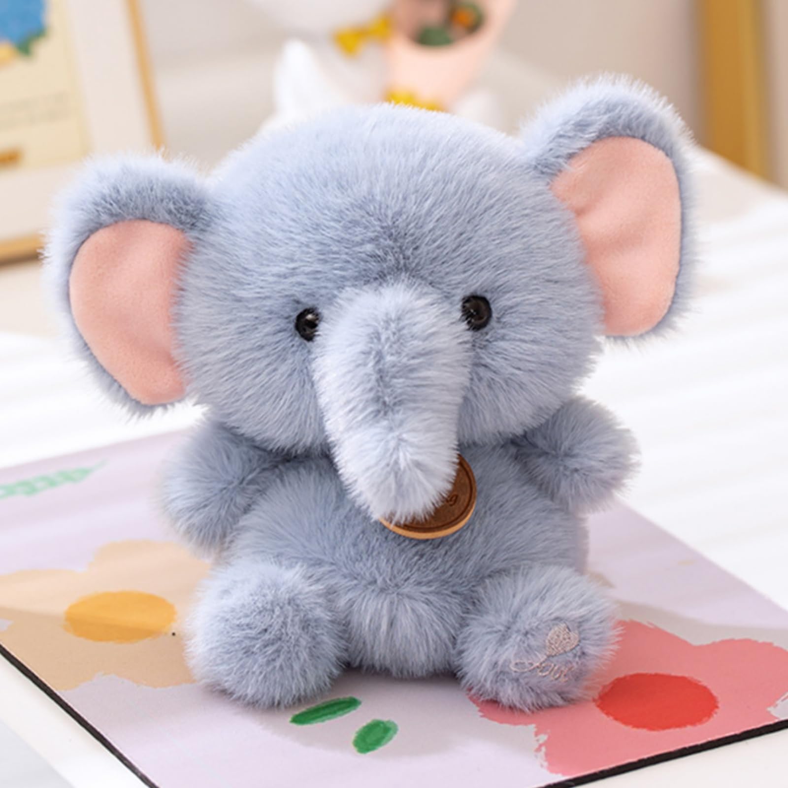 Hand Sized Elephant Stuffed Animals Cute Soft Plush Doll Small Plushies Toys Gifts for Kids 17cm