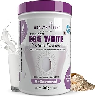 100% Egg White Protein - Instant Mix - 80% Protein - Non GMO & Lactose Free - 500g (Unflavoured), 16 Servings