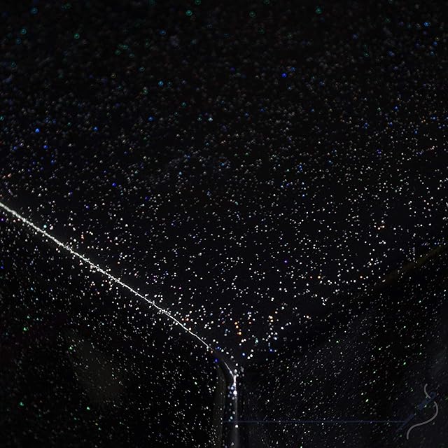 Jolee Fabrics Wipe Clean PVC Vinyl Table Cloth - Black Glittery Glitter Sparkle - Hygienic, Waterproof ad Wipeable - 140cm x 200cm Rectangle Tablecloth