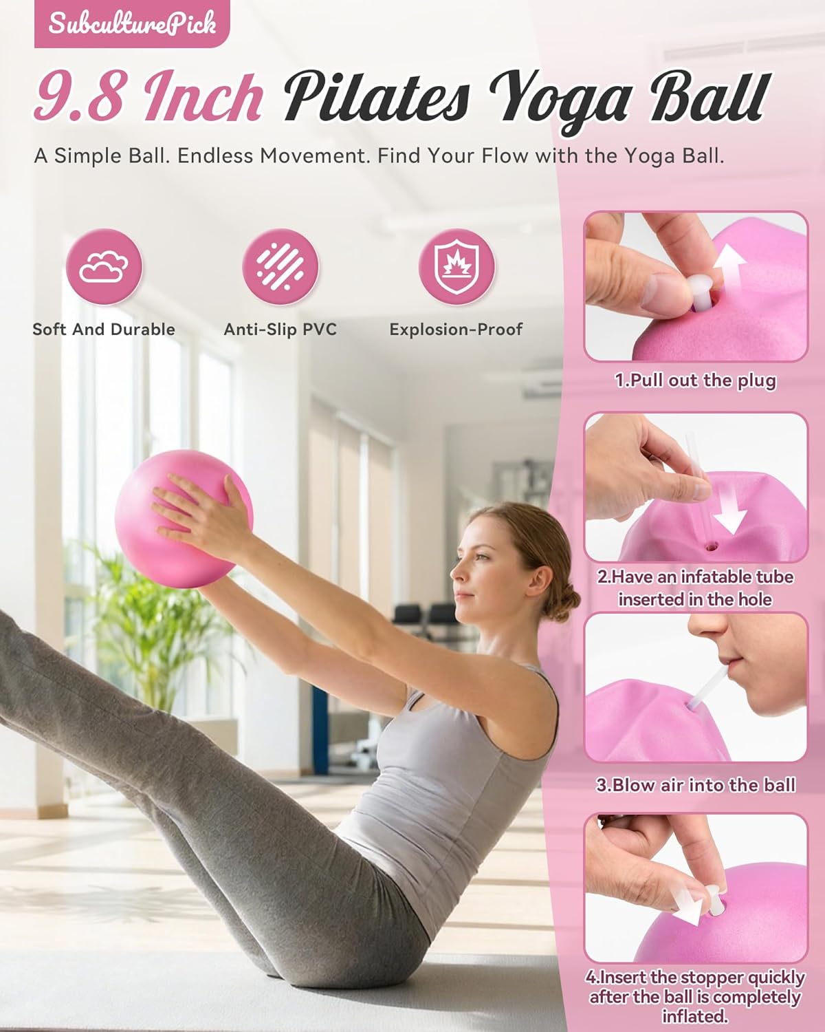 Pilates Ring, Silicone Magic Pilates Rings, Lightweight & Durable Flexible Fitness Circle Exercise Equipment for Toning Arms, Thighs,Legs, Core,Yoga & Physical Therapy