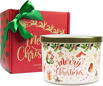 Christmas Candles - Christmas Gifts for Women, Natural Soy Wax Vanilla Cream Scented Candles12.7oz