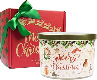 Christmas Candles - Christmas Gifts for Women, Natural Soy Wax Vanilla Cream Scented Candles(12.7oz)